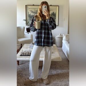 NWT Arizita TNA Radcliff Oversized Plaid Flannel Button down Shirt  Size S